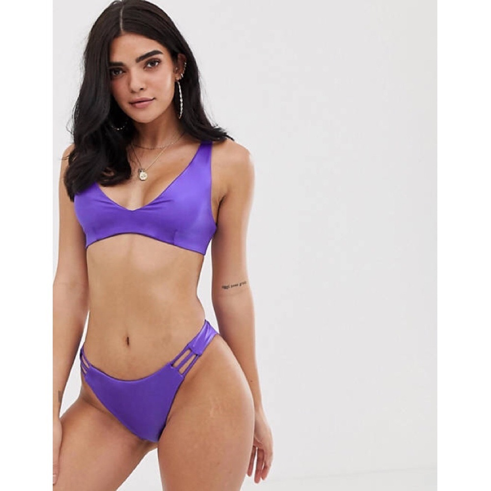 ASOS Glossy Purple Bikini Set